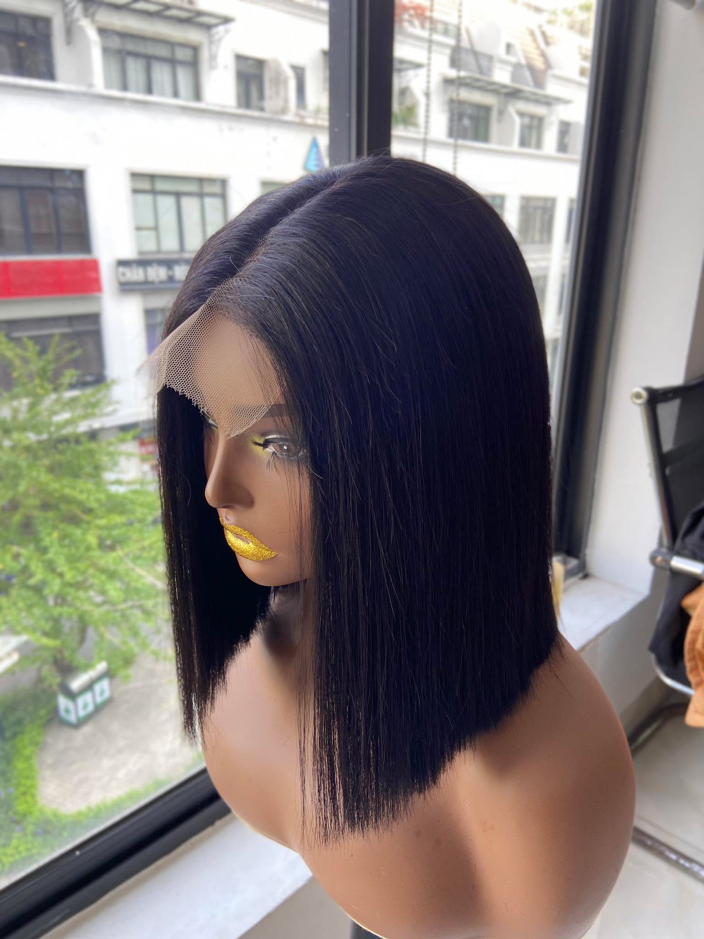 “12” Premium Vietnamese Bone Straight Wig – Glueless 2x6 Swiss lace Closure | CrownEssenz Hair”